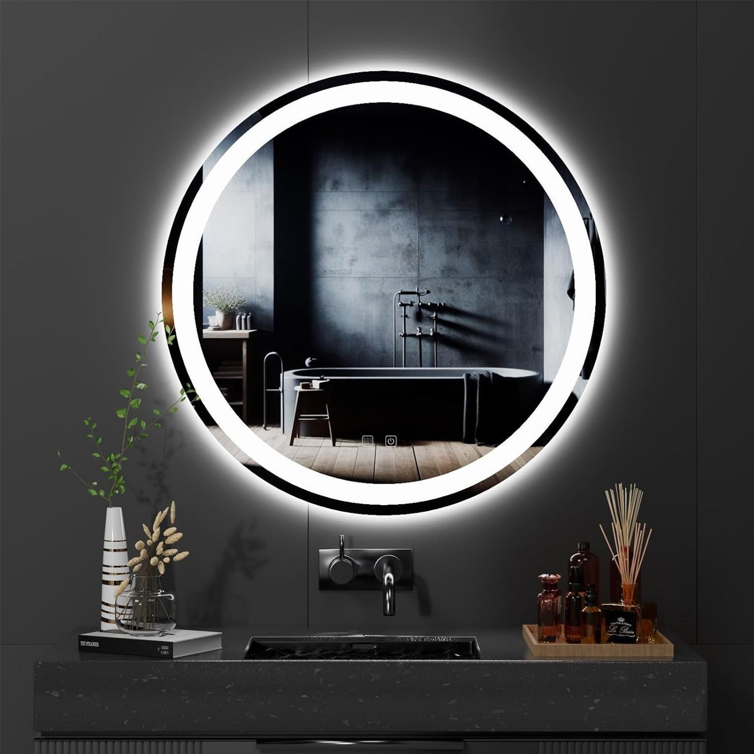 Lustro ścienne LED 70cm BAS - 4