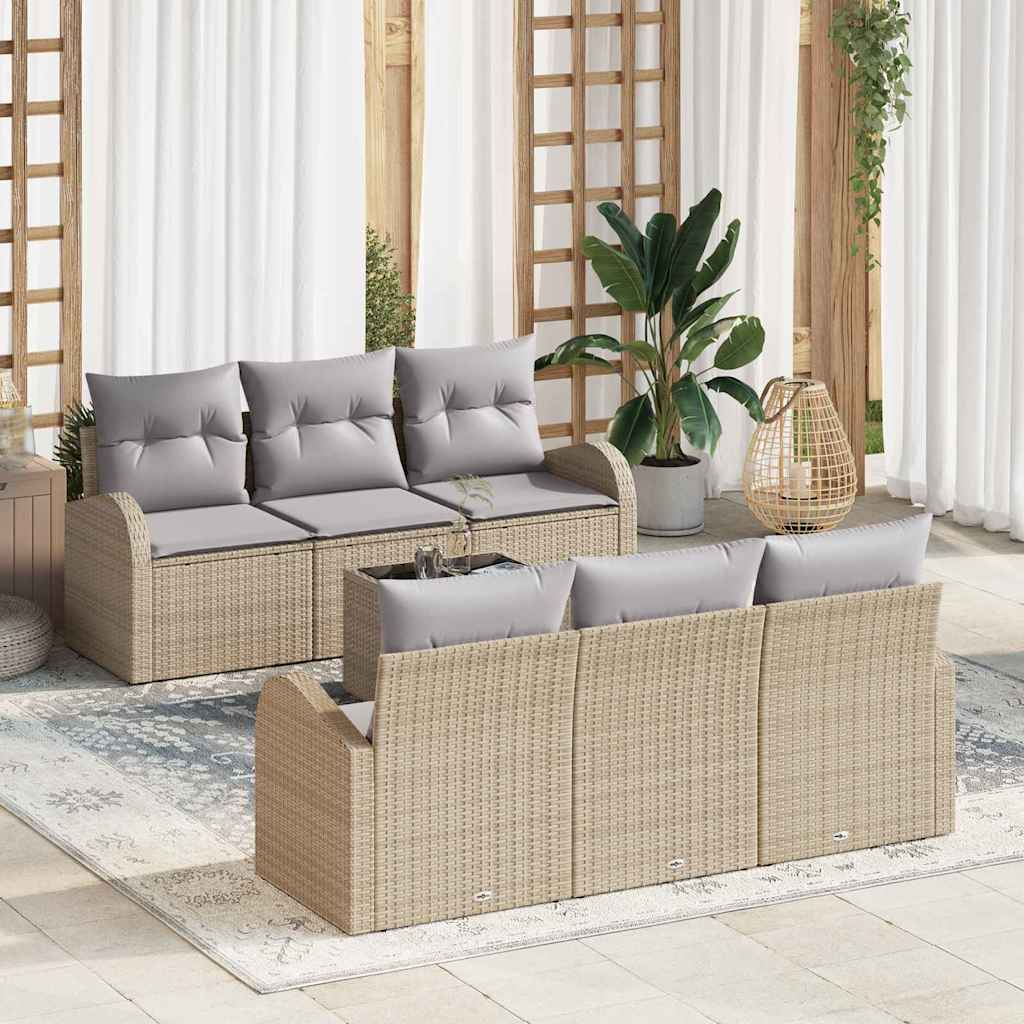 Zestaw Sof na Ogród Beżowy 55 x 55 x 37 cm polirattan vidaXL
