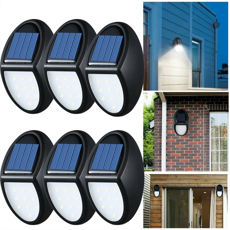 6 sztuk 10 diod LED, solarne lampy zewnętrzne, wodoodporne, kinkiet LED z czujnikiem ruchu, wodoodporne kinkiety do ogrodu