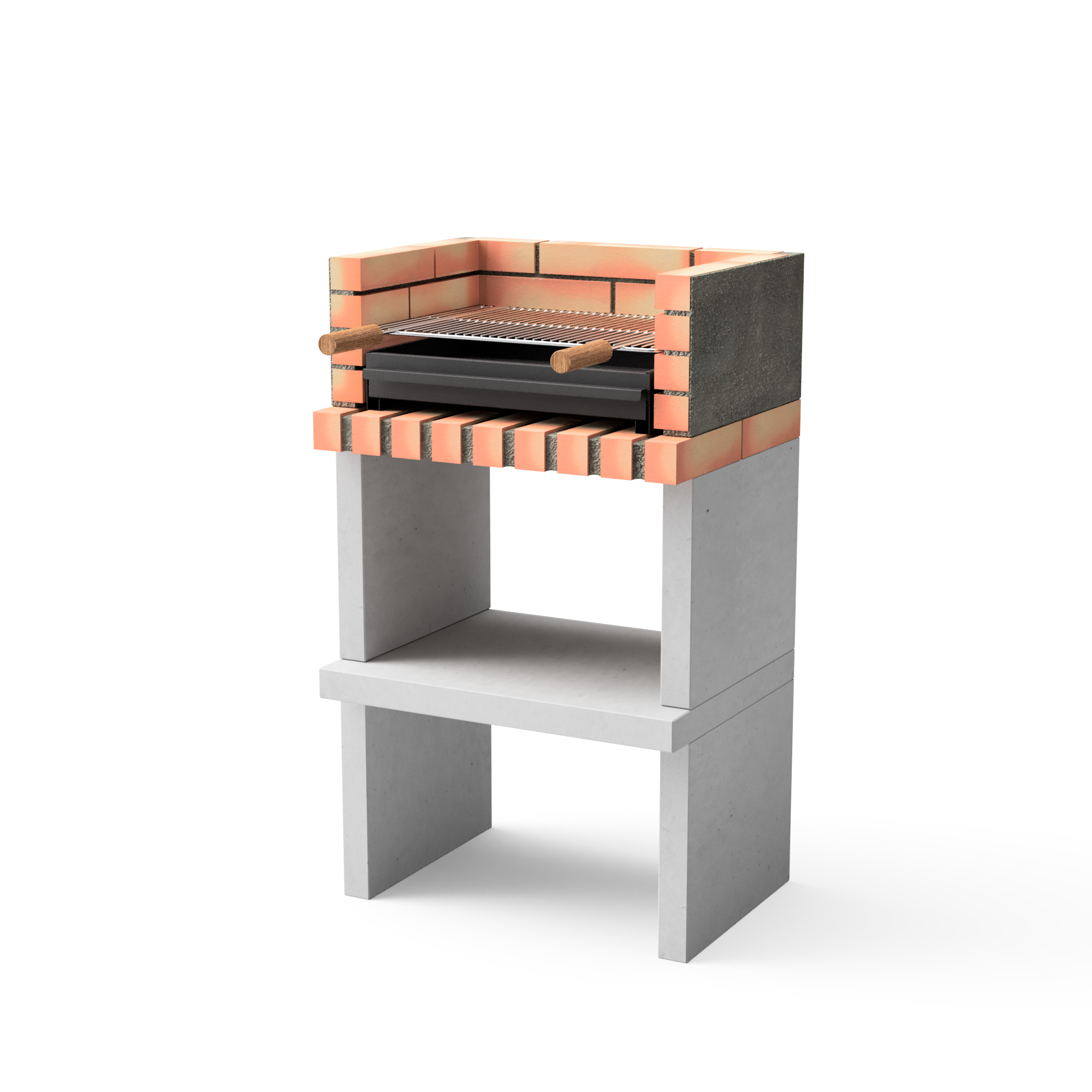 Barbacoa De Obra Prefabricada MOVELAR Liz Plus XL - Con Lavabo, Parrilla 61x35 Cm, Para Leña Y Carbón