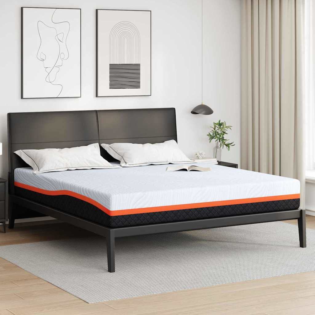 Materac Biały i szary 200 x 200 cm Tkanina żakardowa vidaXL