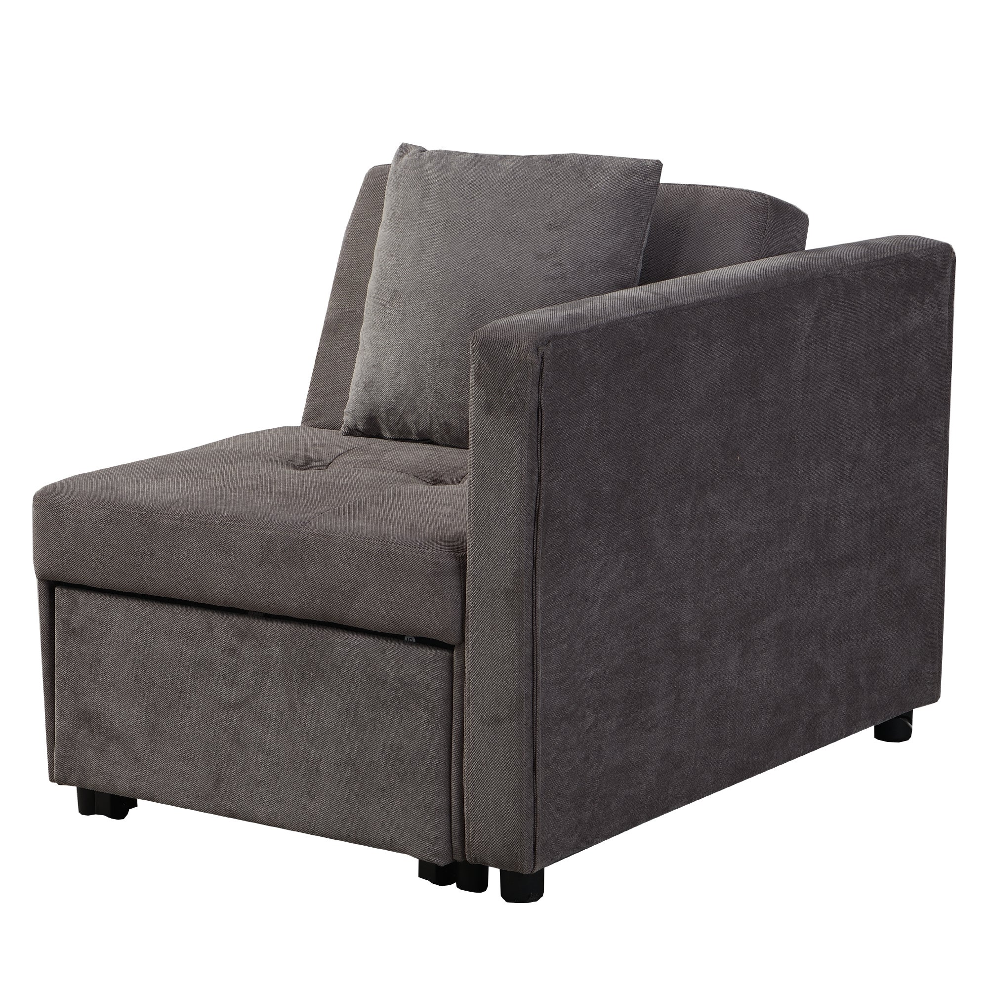 Divano 177x68x65cm 3 in 1 multifunzionale reclinabile 5 posizioni rivestimento grigio scuro - 7