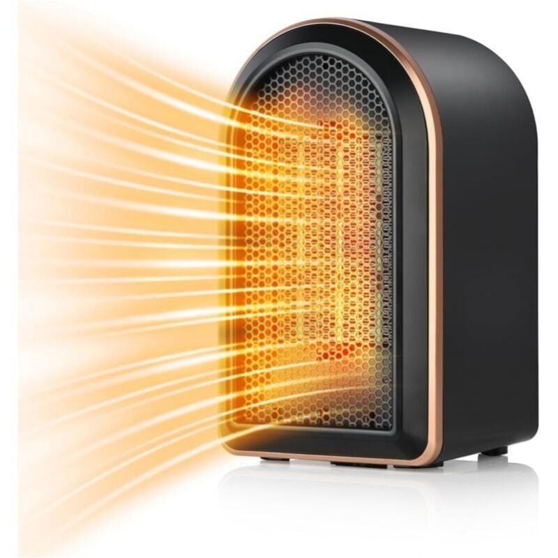 Grzejnik elektryczny, grzejnik ceramiczny PTC z nadmuchem o mocy 1200 W z termostatem, 2 ustawienia temperatury