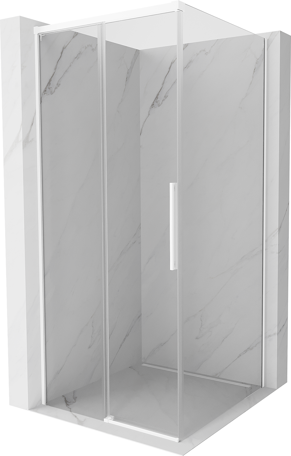 Mexen Rox kabina prysznicowa rozsuwana 110 x 110 cm, transparent, biała - 8C2-110-110-20-00