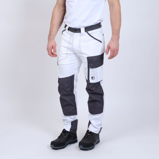 CARY - PANTALON DE TRAVAIL - 1254 Blanc , Gris 56