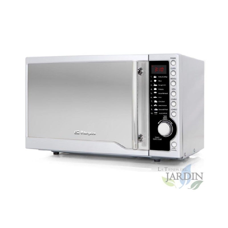 Four Micro-ondes Orbegozo 20L - 700W, 6 Niveaux, Minuterie 30min | Vintage Rouge, Acier