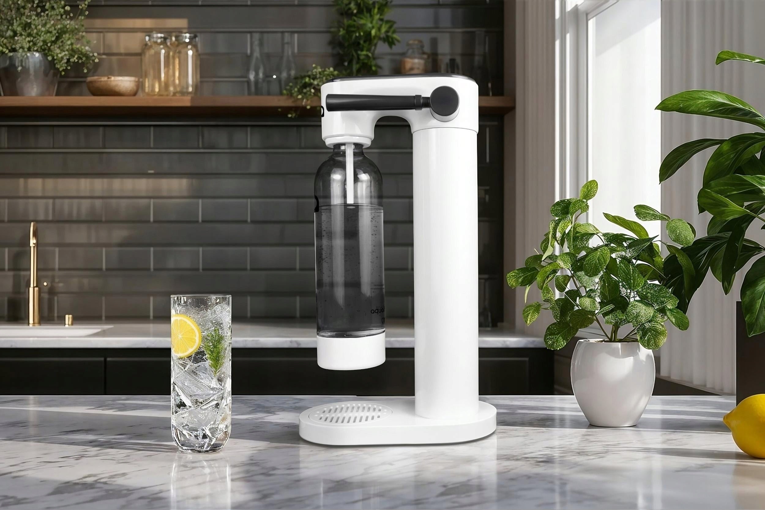 Saturator Do Wody Gazowanej + 2x Butelka Na Wodę 1l Nabój Butla Co2 Zestaw - 9