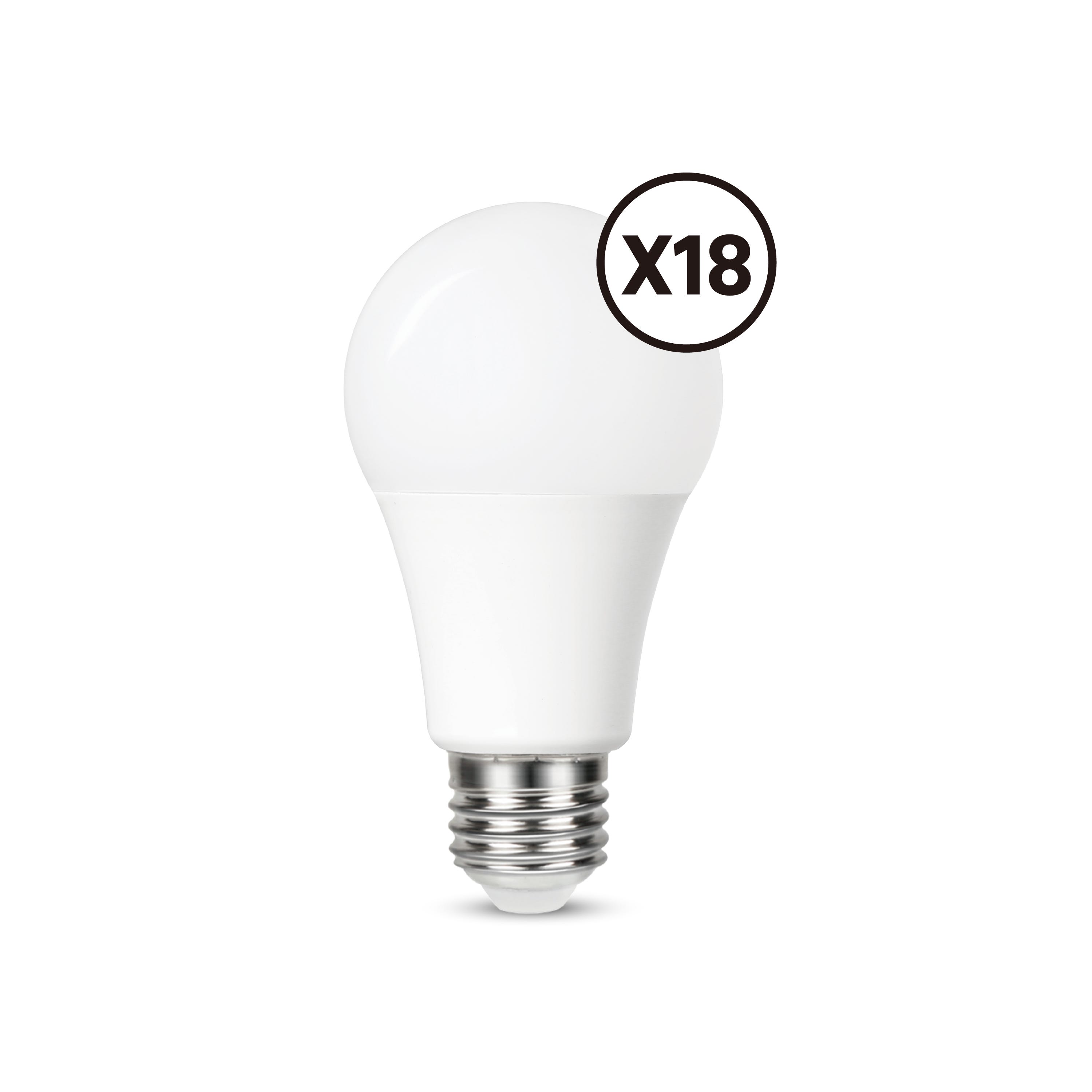 LEXMAN - Opakowanie 18 żarówek LED nieprzezroczystych - E27 - 1521LM - 11,2 W, co odpowiada 100 W - Ø 60 mm - 4000 K - Naturalna biel - 2