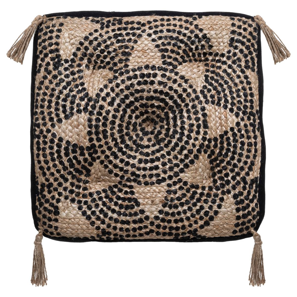 Cojín de suelo «Mandala» de yute 38 x 38 cm - Atmosphera créateur d'intérieur - 3