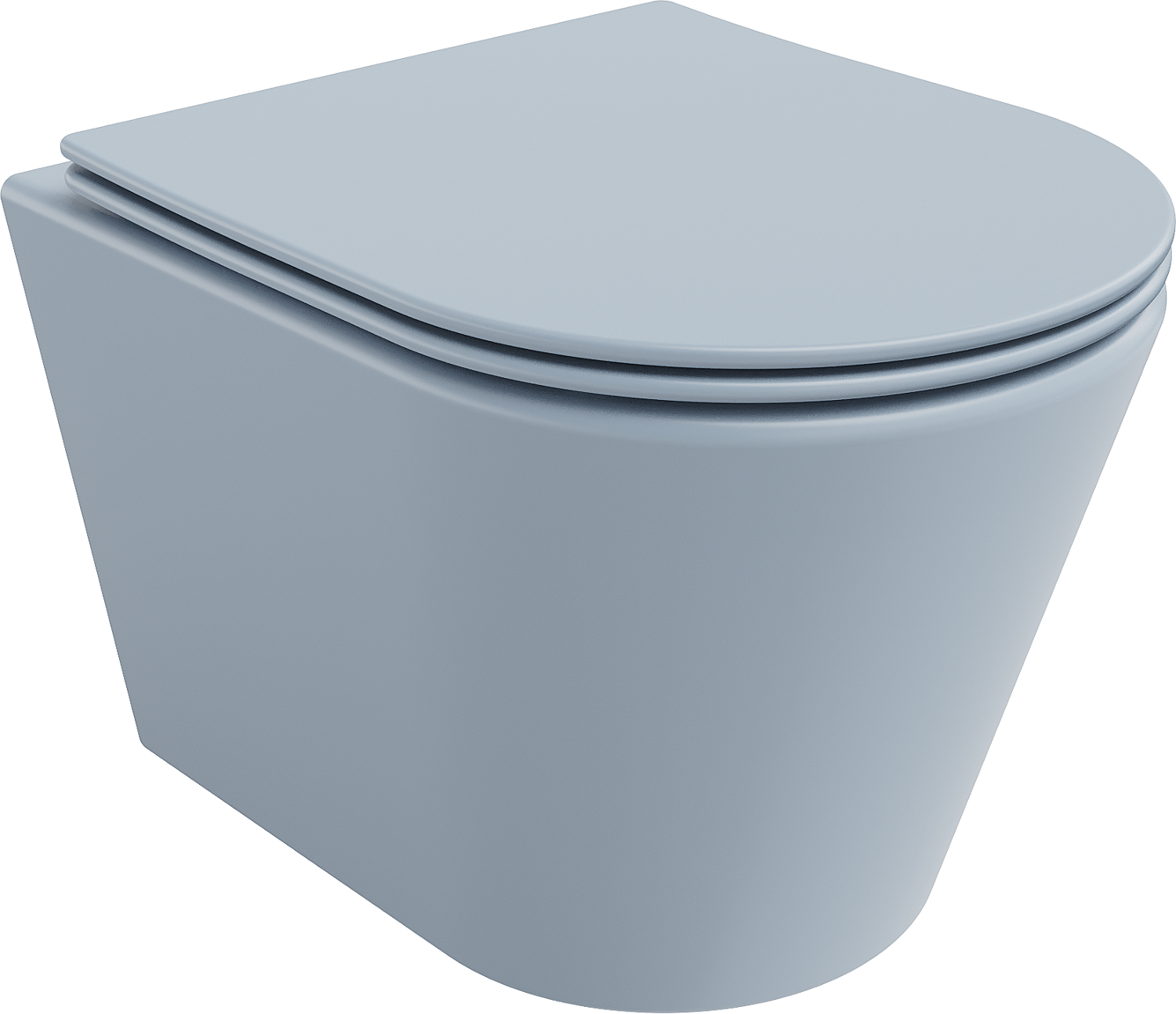 Mexen Rico miska wc Rimless z deską wolnoopadającą slim, duroplast, szara-niebieska mat - 30724069
