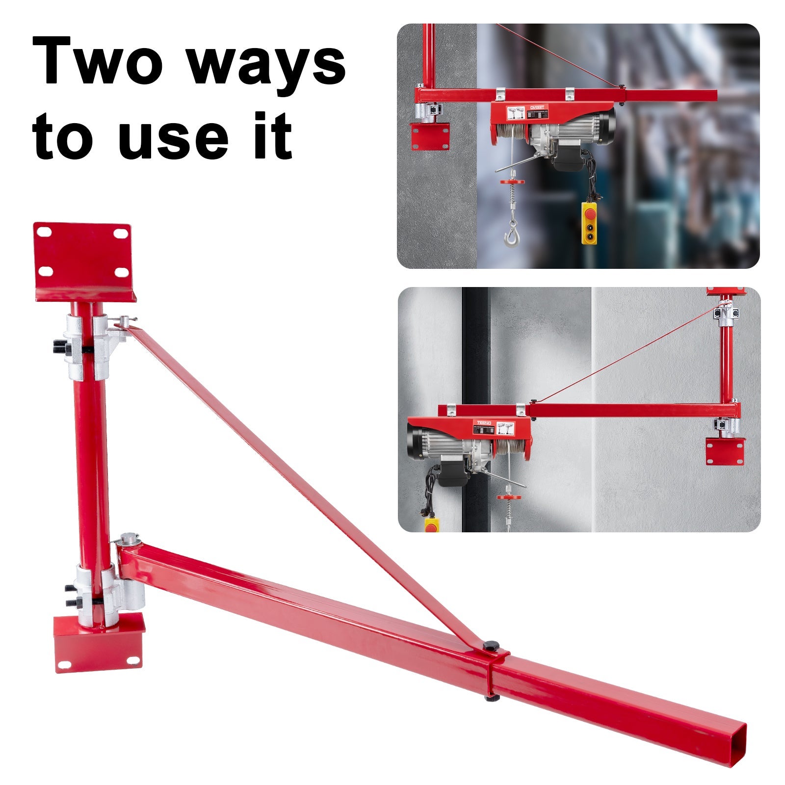 TEENO Bras de support de palan électrique, Capacité de Charge 200-800 kg, Bras de Levage de Palan d'Échafaudage 180° - 4