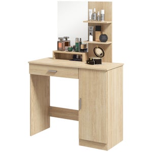 Set Da Trucco Bambine 3-6 Anni Con Tavolo Toeletta A Forma Di Nuvola, Specchio E Cassetto – Incluso Sgabello