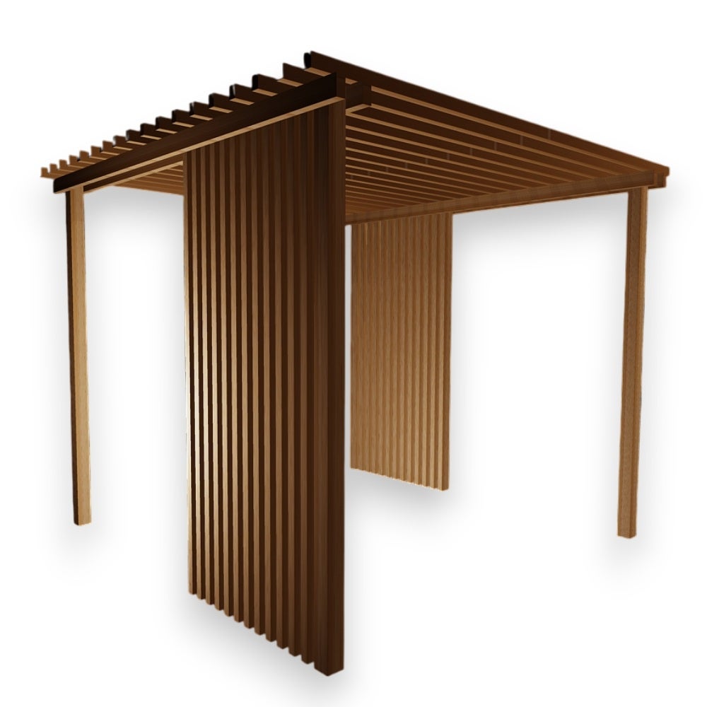 Pergola autoportante Deluxe en bois lamellé-collé 300x300 cm avec brise-soleil intégré Sunwood - 3