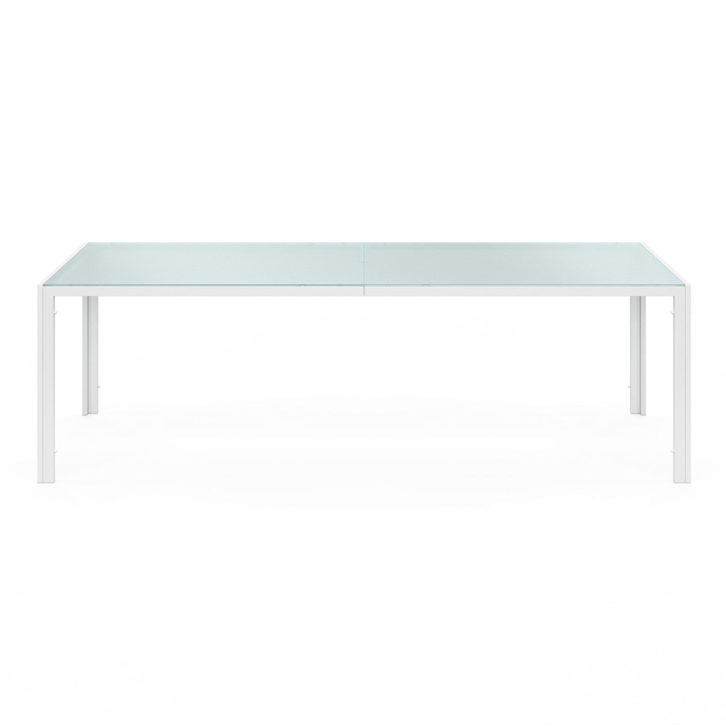 Salon de jardin MADRID table 240 CM et 10 chaises empilables blanc et beige - 3