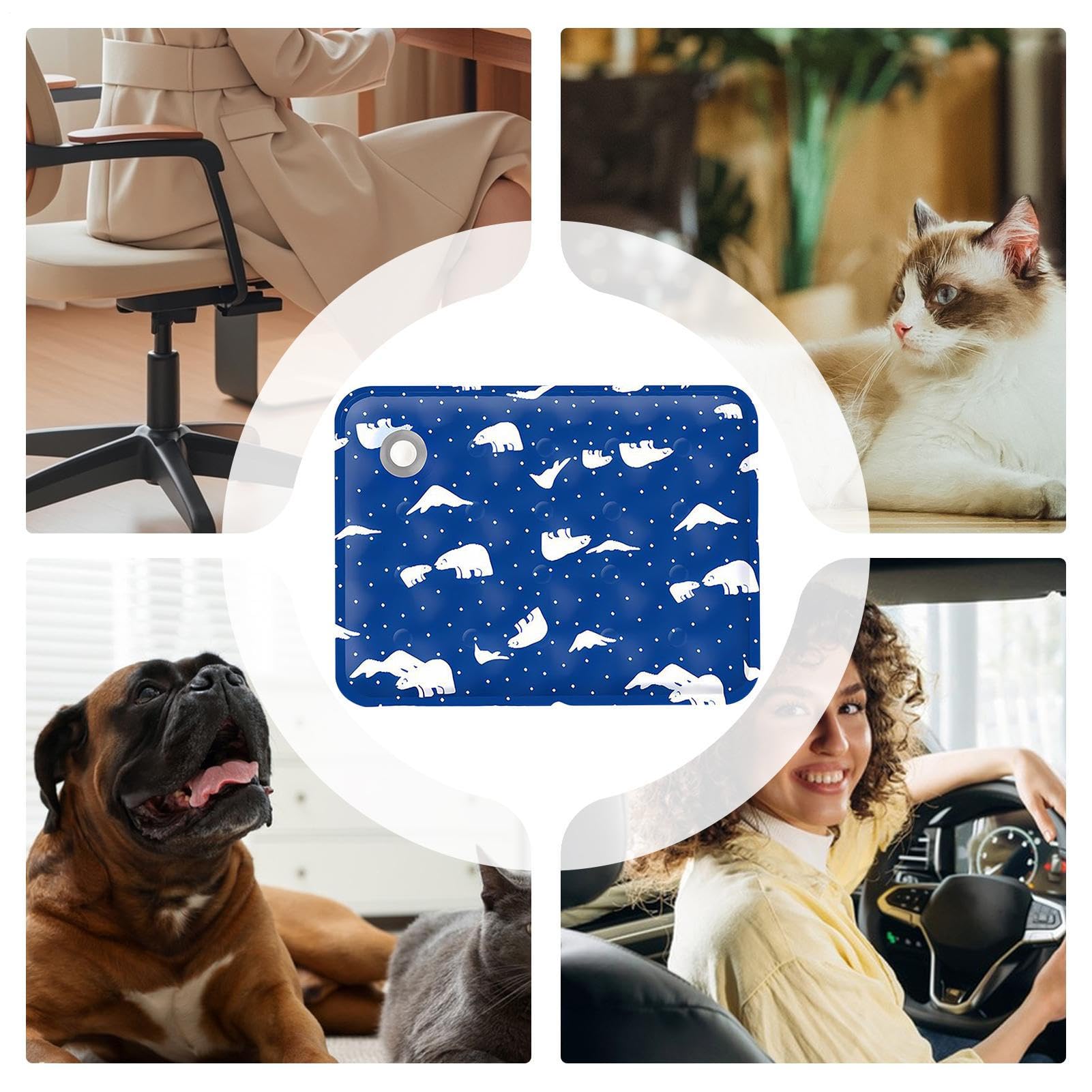 Tapis rafraîchissant pour chien et chat 50 x 60 cm - Gel auto-rafraîchissant, doux, sûr et imperméable - Convient aux animaux de moins de 20 chats - 5