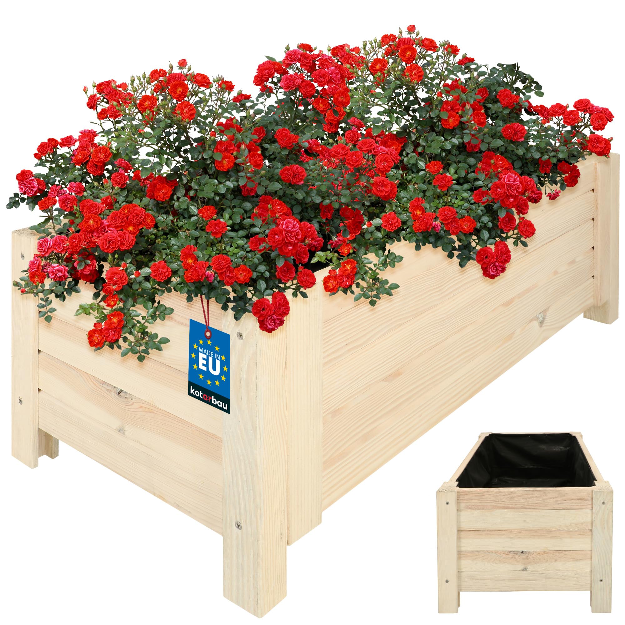 Doniczka donica ogrodowa skrzynia skrzynka taras drewniana 79x39 na kwiaty - KOTARBAU