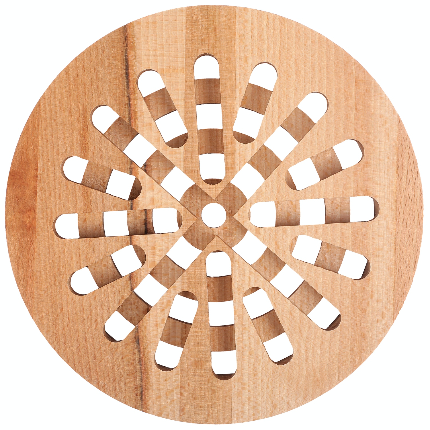 Creative home salvamantel redondo de madera | 19,5 x 19,5 x 1,5 cm | madera de haya natural | protección de mesa y encimera | resistente al calor