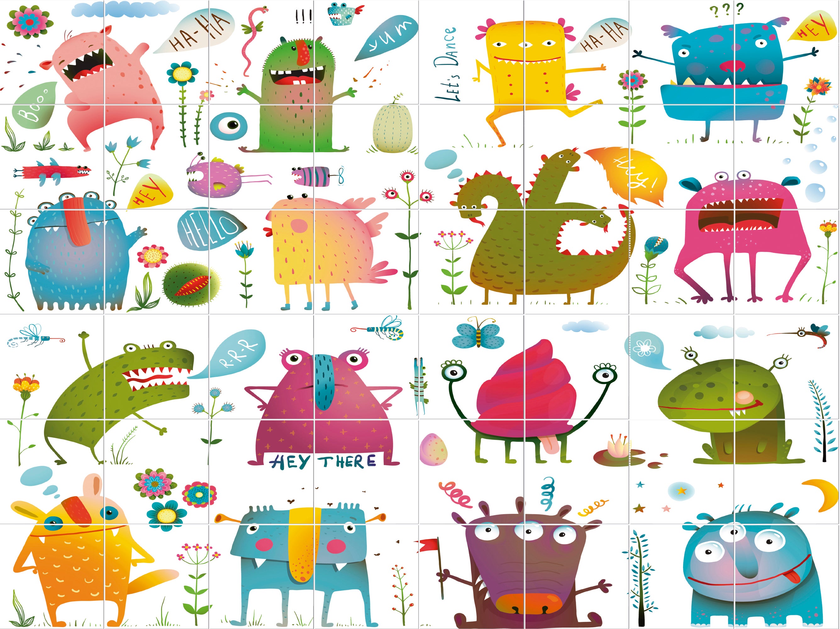 Winylowy dywan Monster 100x150 cm - antypoślizgowy PVC, winylowy do pokoju dziecięcego, trudnopalny i zmywalny