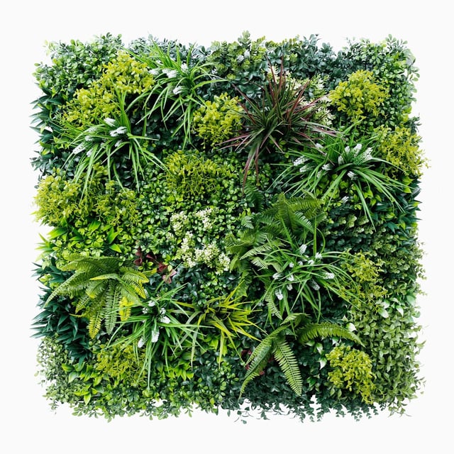 Mur végétal artificiel Luxury 1 m × 1 m – panneau décoratif premium fausse plante intérieure extérieure balcon terrasse