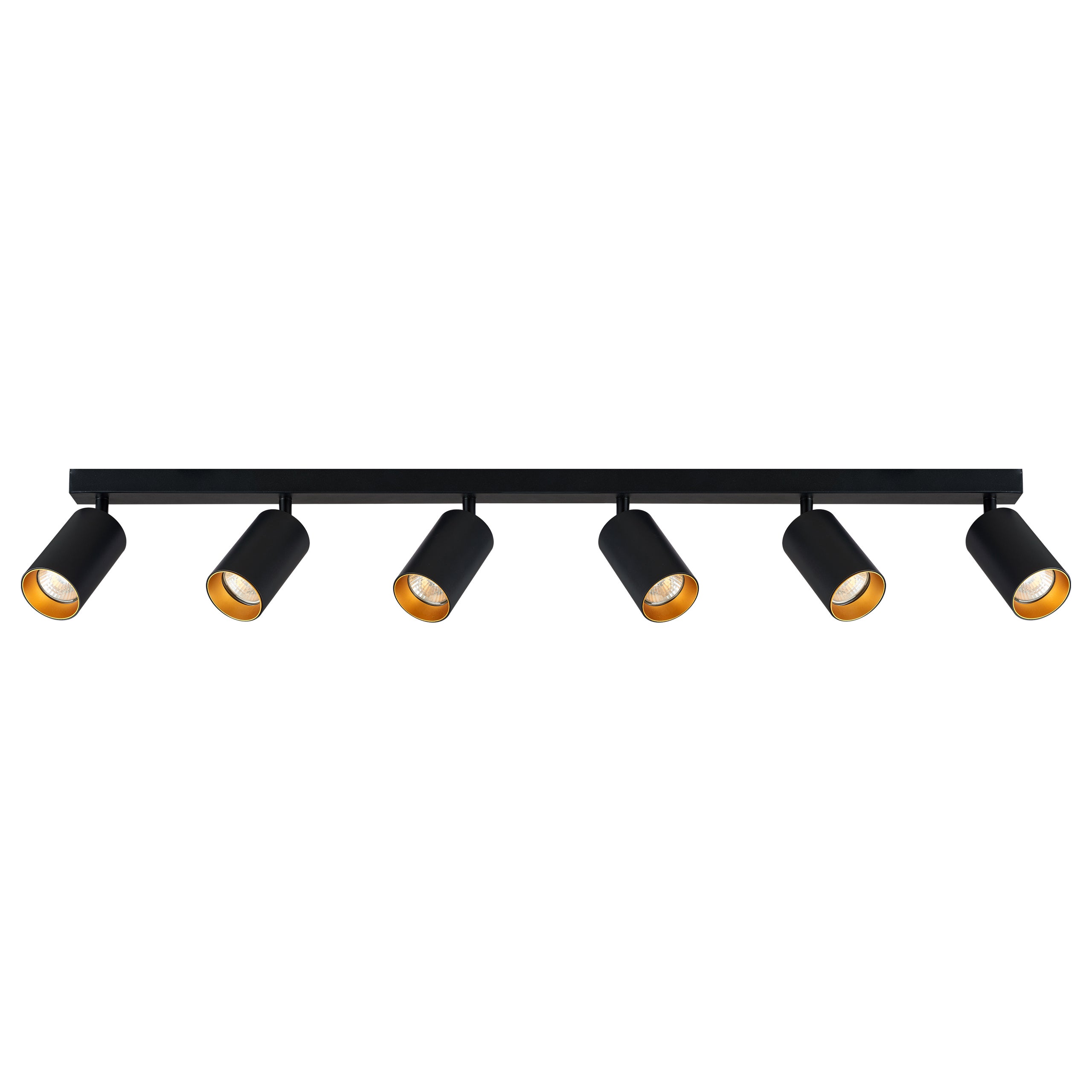 Kinkiet 6x GU10 LED Eris Gold lampa sufitowa ruchomy czarny ze złotym środkiem MasterLED