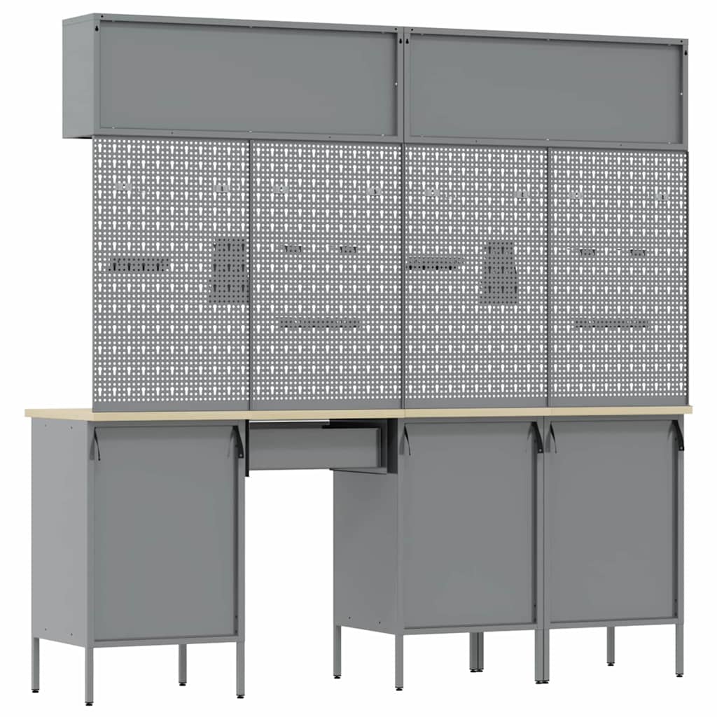 Conjunto Completo de Banco de Trabalho em Aço Preto com 10 Peças - 8