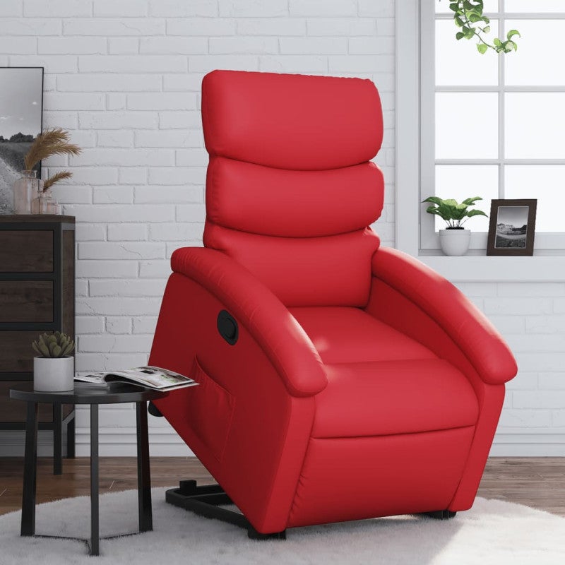 Fauteuil inclinable Rouge Similicuir | Leroy Merlin