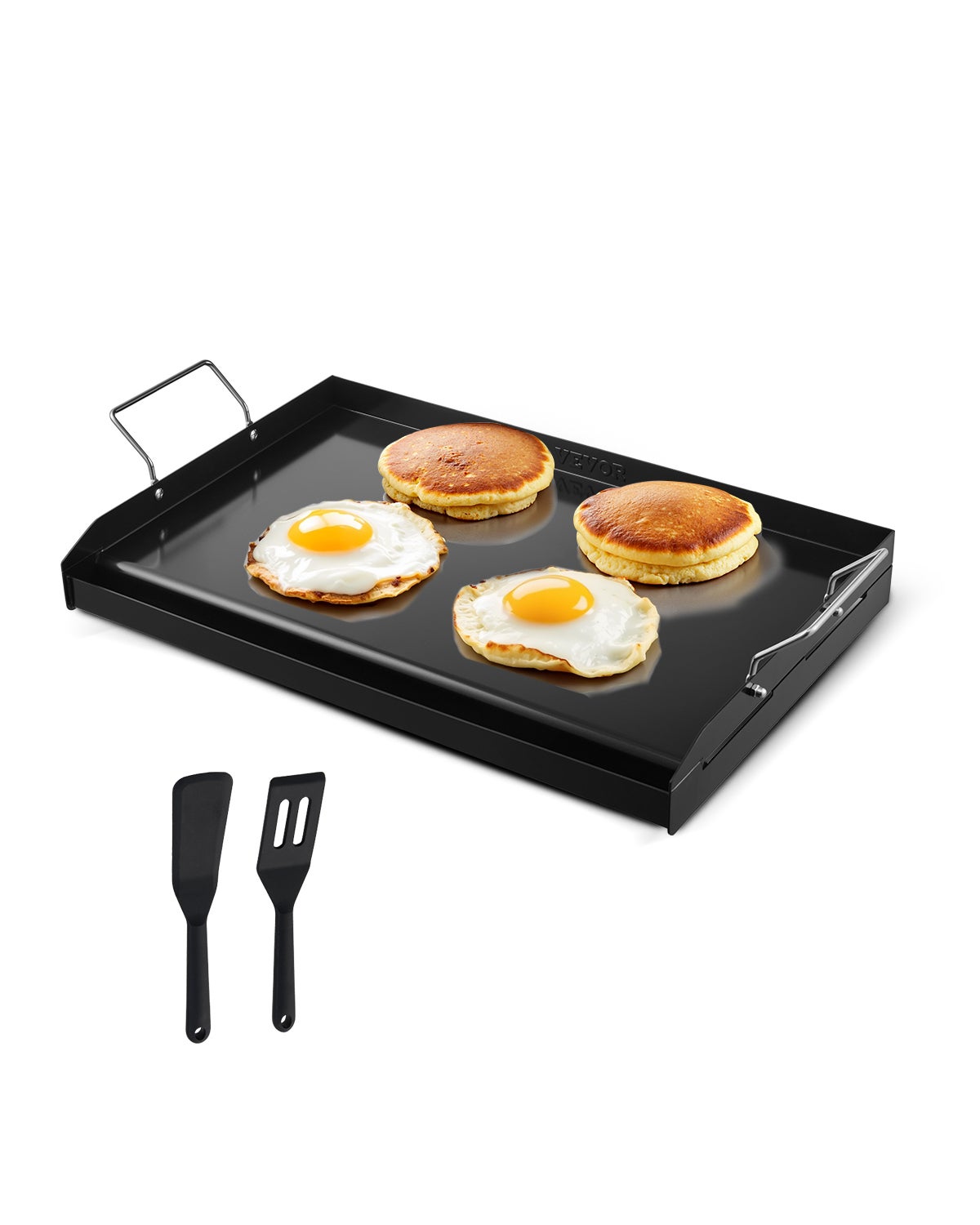 Placă de gătit VEVOR, oțel carbon 605x360 mm – Placă dreptunghiulară universală cu mână, baterie portabilă pentru bucătărie cu gaz, camping, negru