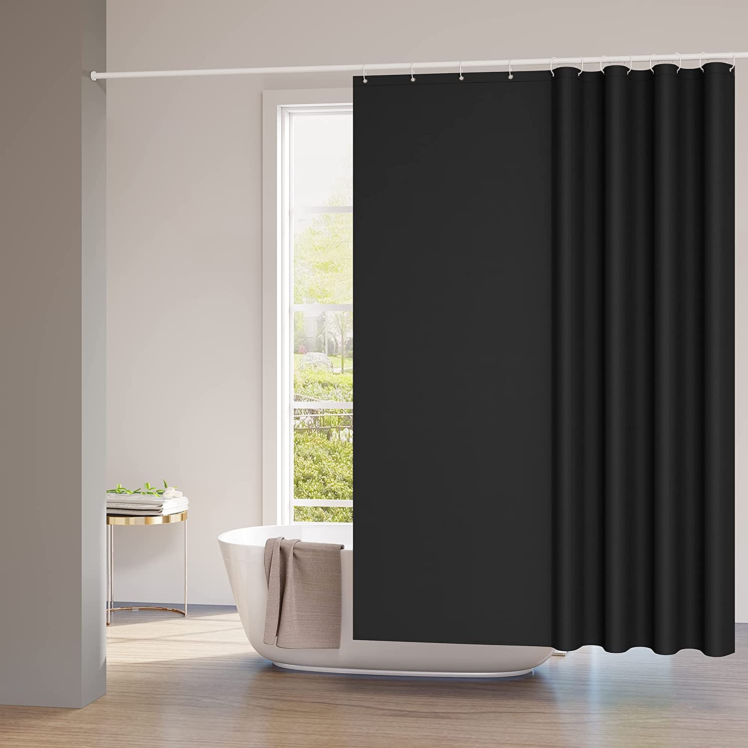 WOLTU Rideau de Douche Antimoisissure. Rideau de Baignoire 100 Polyester avec Œillets. Ourlet