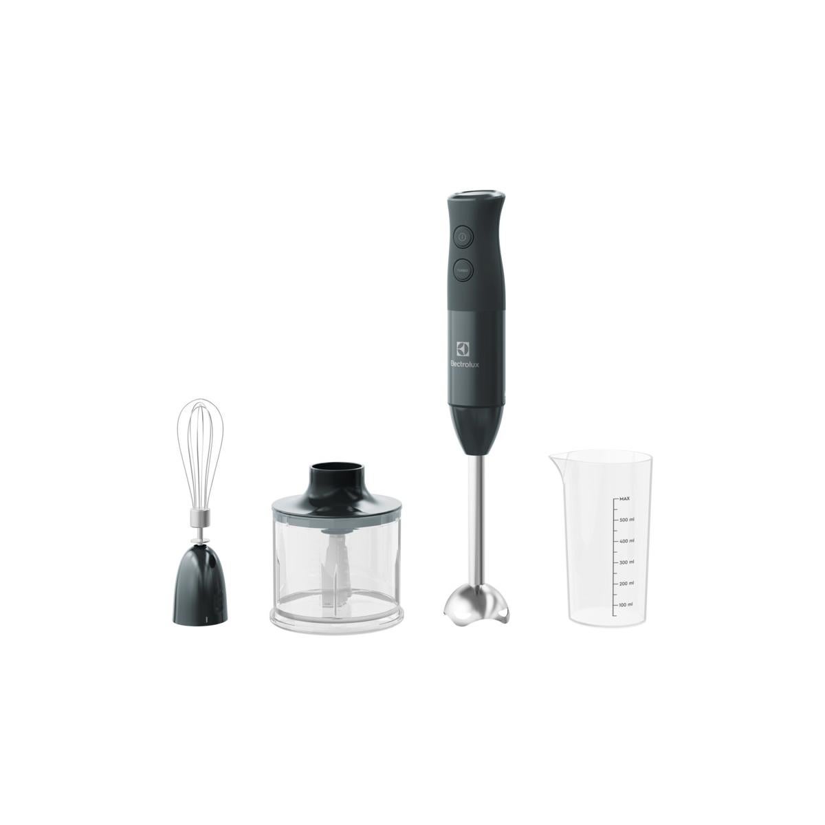 Electrolux E4HB1-6GG, Frullatore a Immersione Create 4 con Tecnologia TruFlow, Motore 600 W, Accessori Inclusi, Piede in Plastica Nero, Miscelazione P