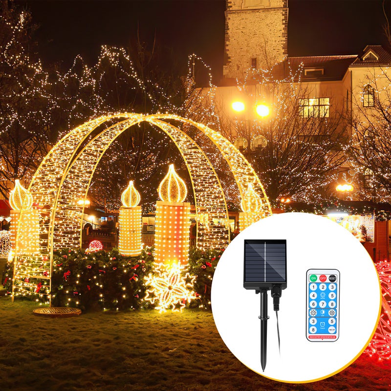 Guirlande Lumineuse Solaire LED Meteor – 192 LEDs, Blanc Chaud – Pour Extérieur Jardin