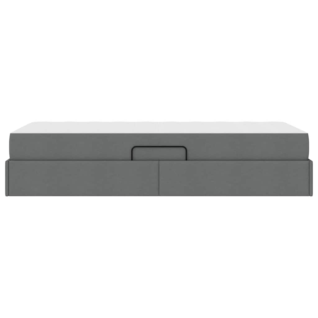Lit avec rangement et matelas en polyester gris foncé, pour la chambre, 90 × 190 cm - 9