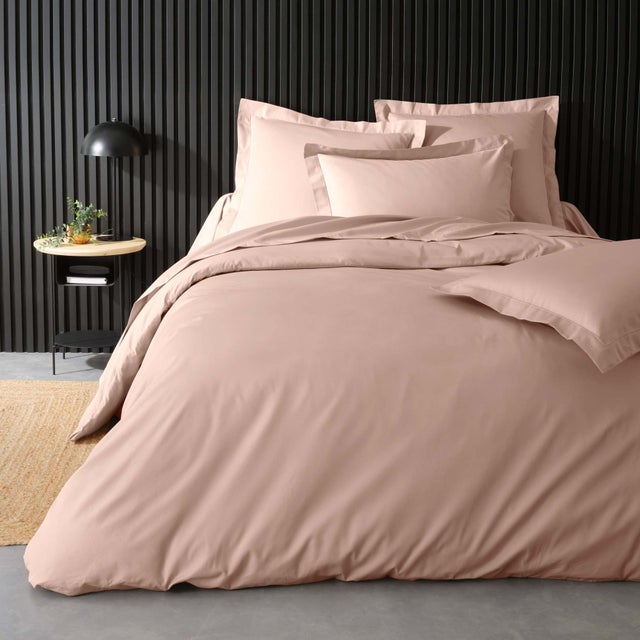 Housse de Couette Rose en Percale de Coton - Douceur et Élégance 240 x 220 cm