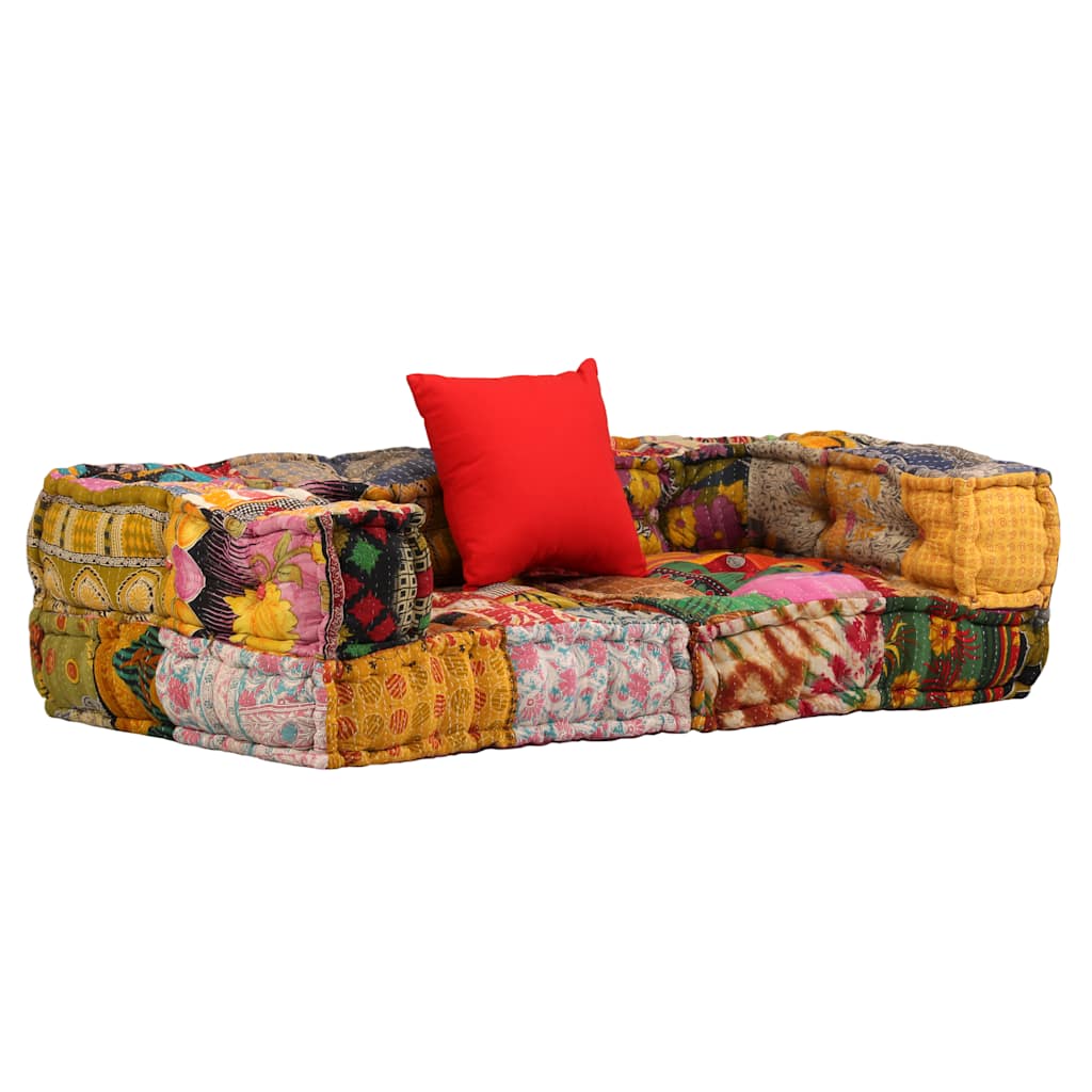 Puf modułowy, 2-osobowy, patchwork, tkanina vidaXL