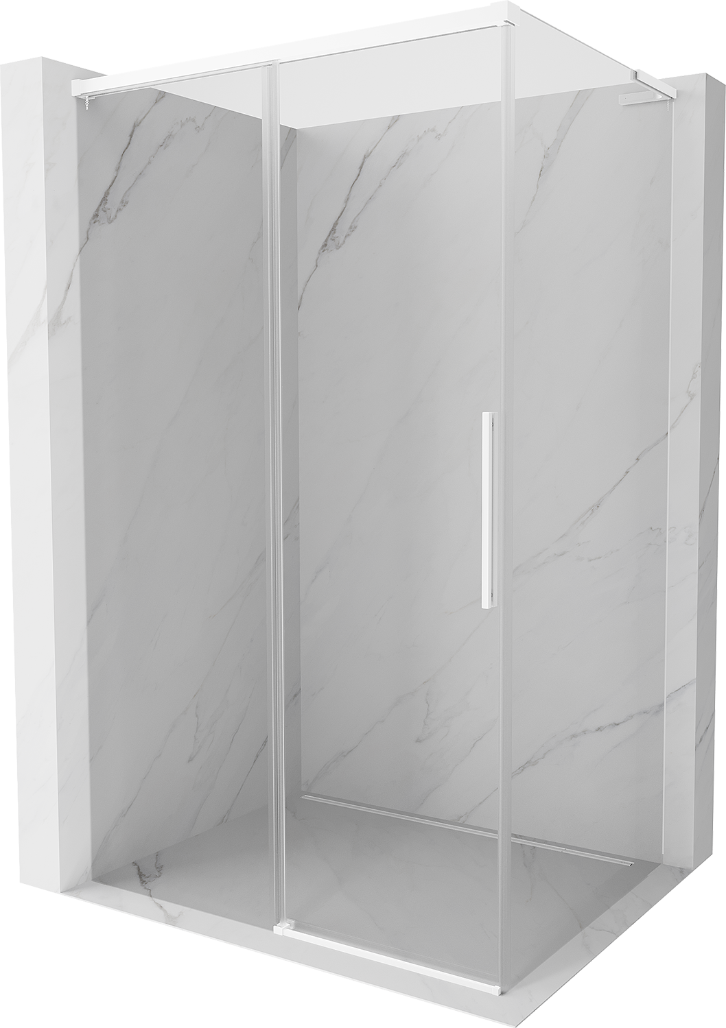Mexen Rox L kabina prysznicowa rozsuwana 90 x 70 cm, transparent, biała - 8C2L-090-070-20-00