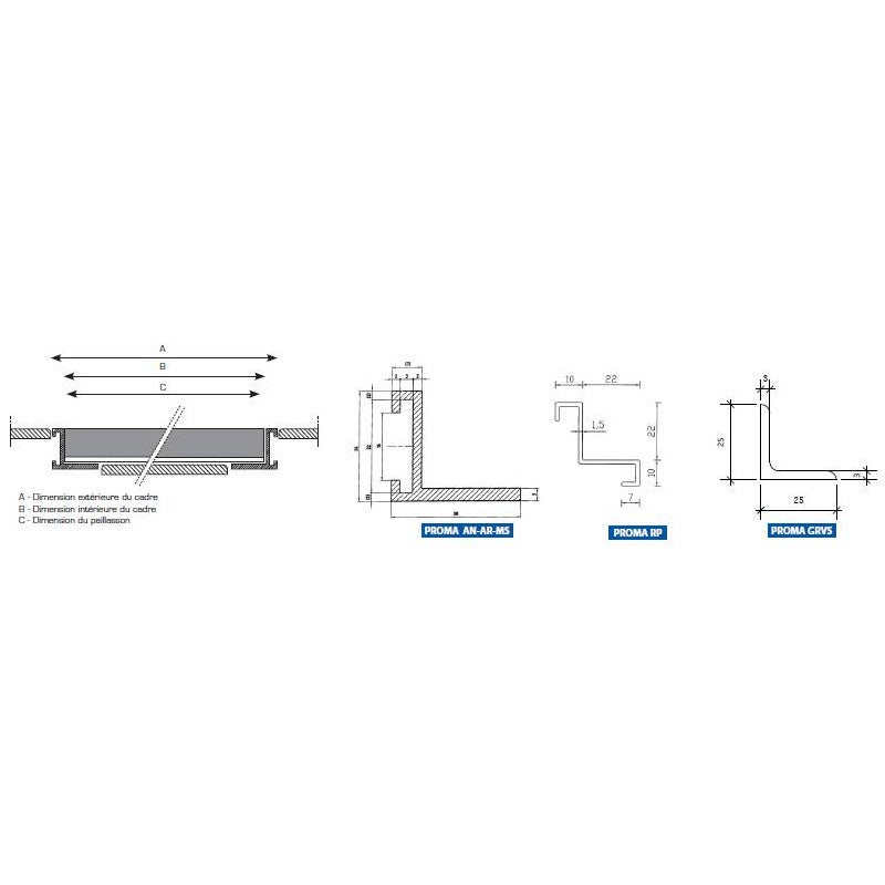 Proma-AR - Cadre de paillasson en aluminium - Couleur Inox - Rosco - 800 x 600 mm - 4