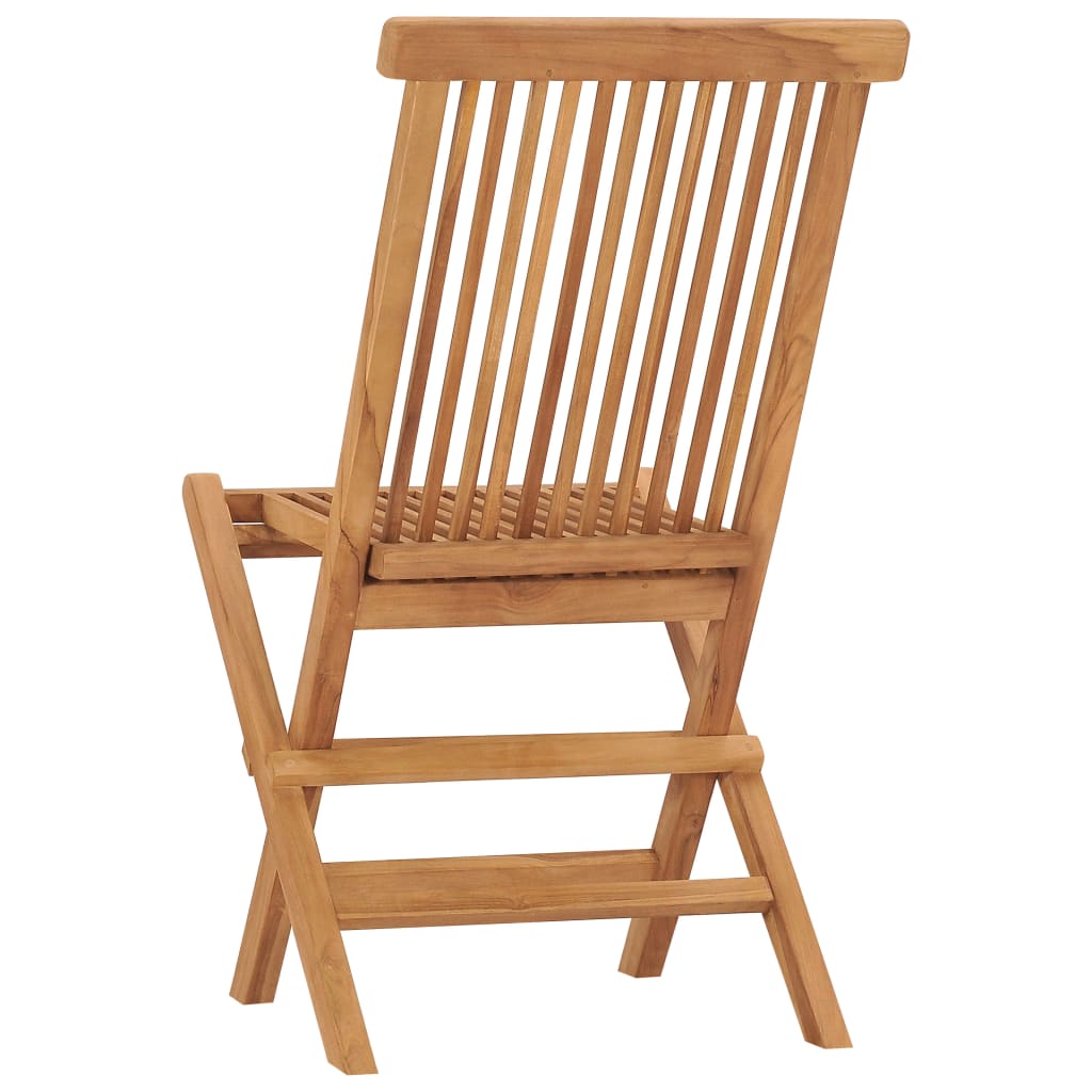 Chaises de jardin pliables 4 pcs Bois de teck massif - 5