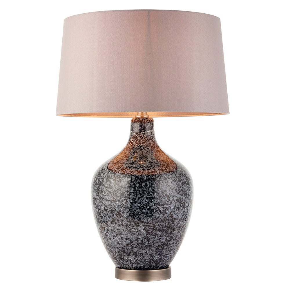 Lampa stołowa ILSA szaro-czarna 1xE27x20W szkło wym:59x40x40cm IP20 Endon