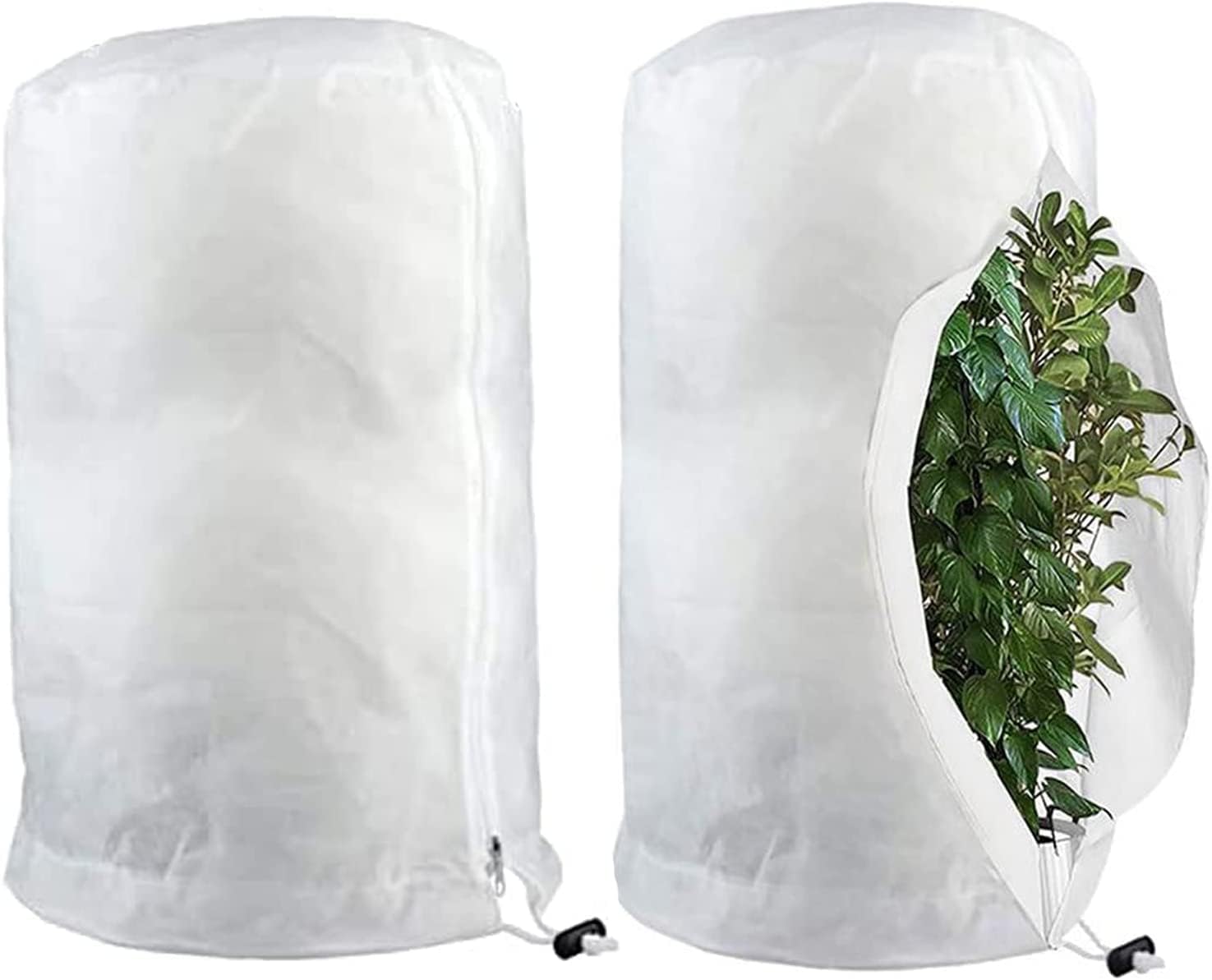 2 szt. (100 * 80 cm) zimowa ochrona roślin przed mrozem duża zimowa torba ochronna na rośliny z zamkiem błyskawicznym oddychająca odporna na rozdarcia