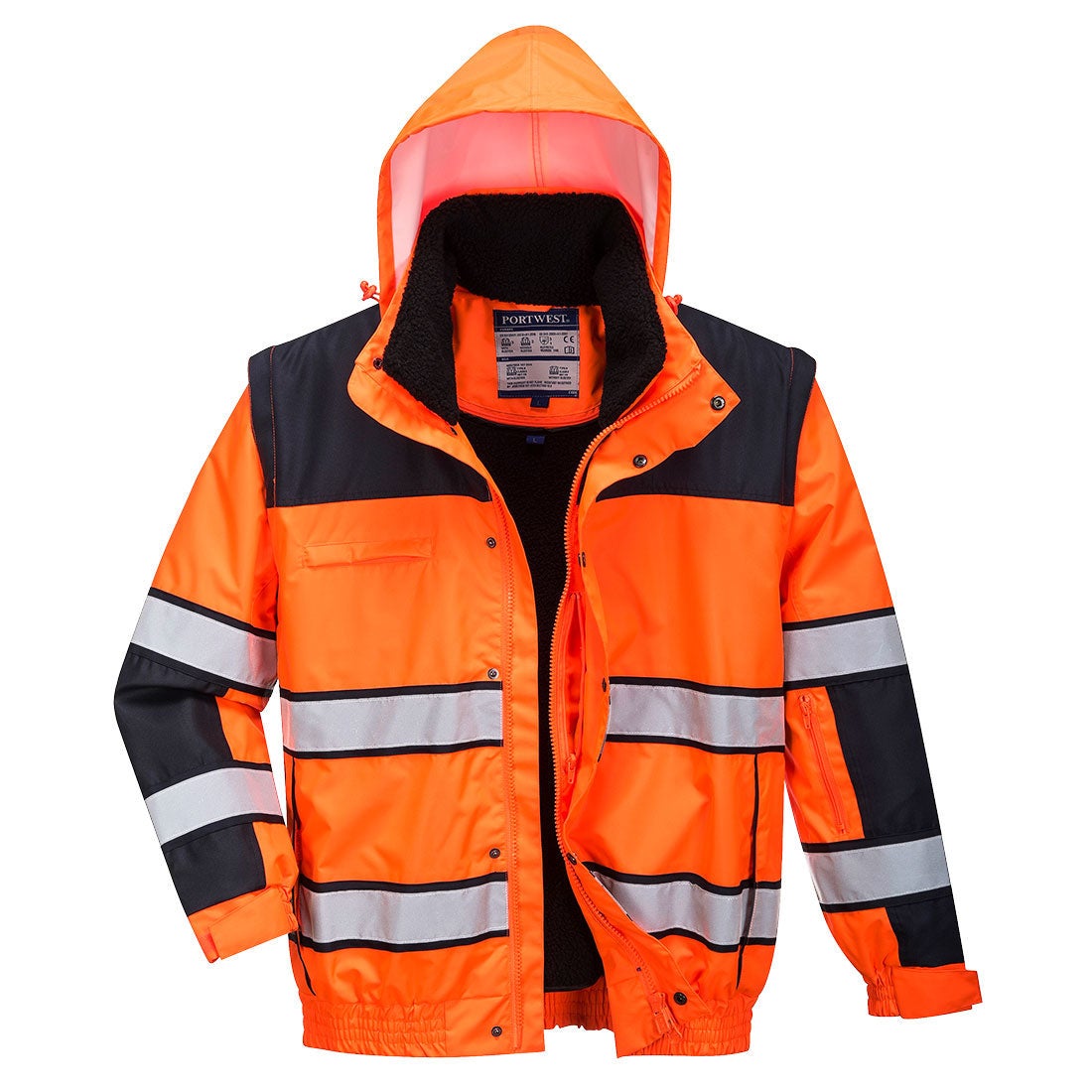 Portwest - Blouson de travail 3 en 1 HV - Jaune / Bleu Marine - L - 4