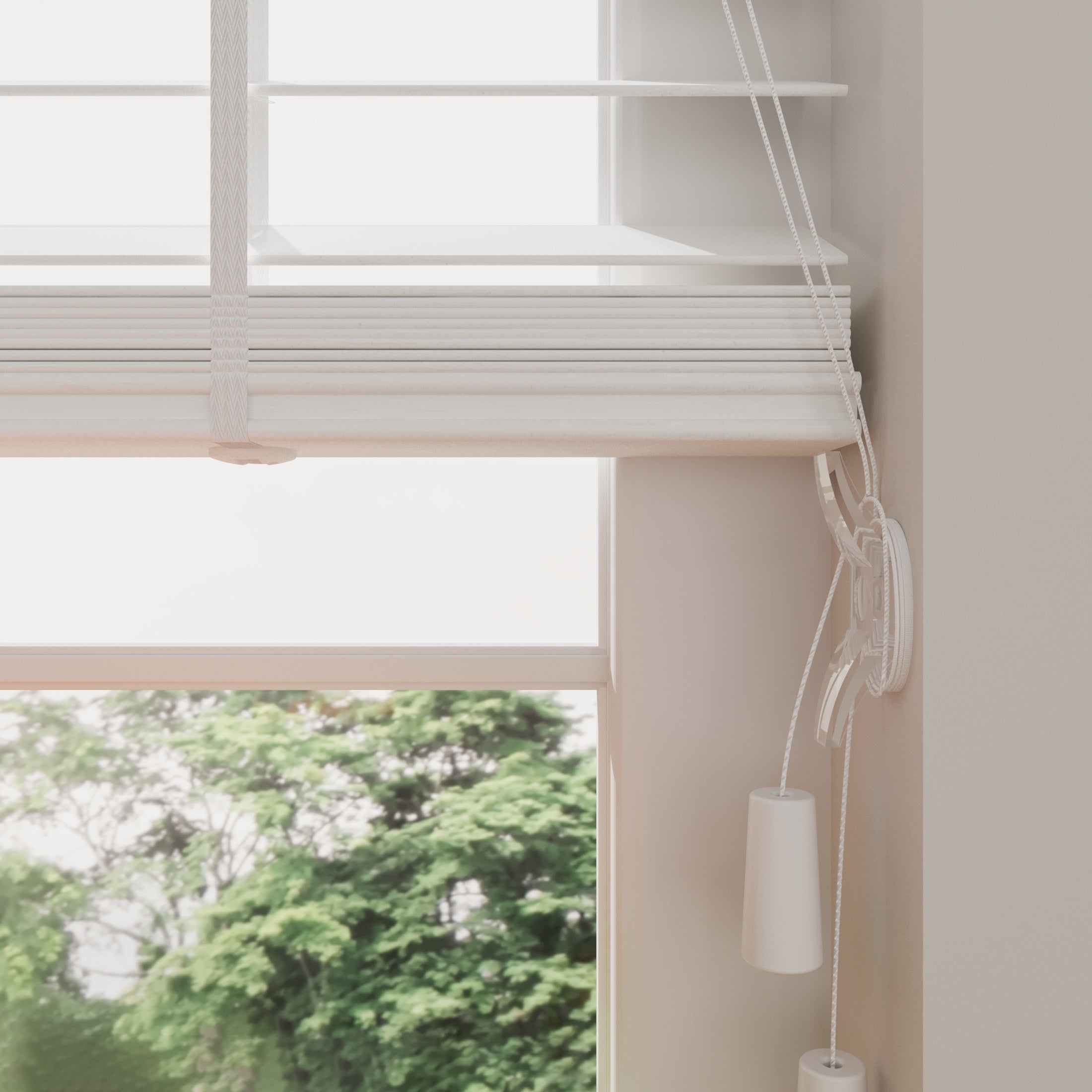 Radeco® Store vénitien en bois de bambou Easy - 50 mm - Blanc - 130 x 240 cm - 6