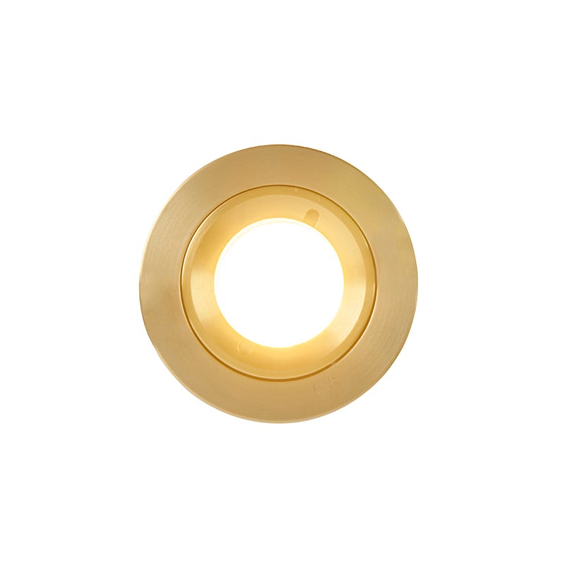 Qazqa spot encastré - Xena - gold, gu10, max. 50w, 7.9cm, rond, IP44, idéal pour la salle de bains - 5