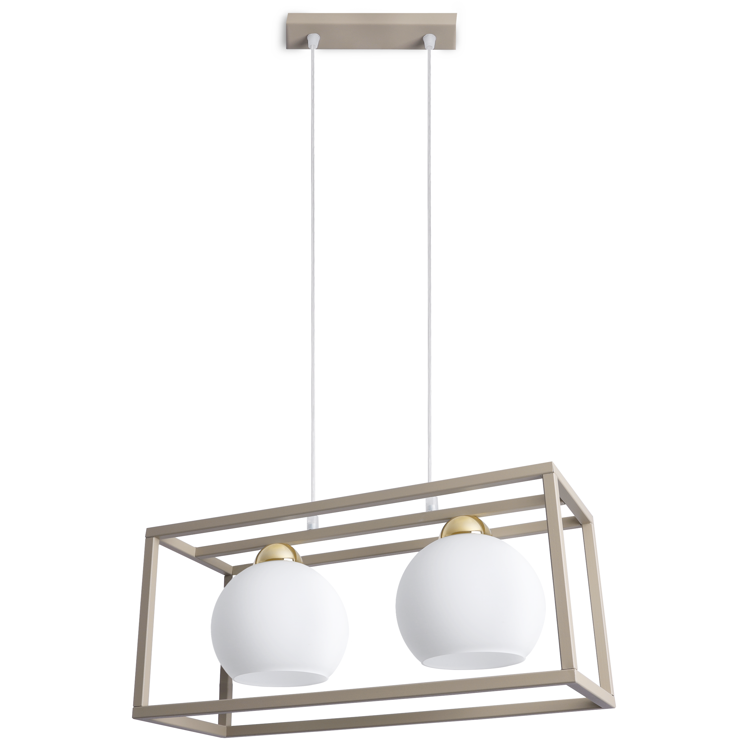 Lampa sufitowa wisząca Eliza Cage glamour 2xE27 kaszmirowy/złoty Light Home LH