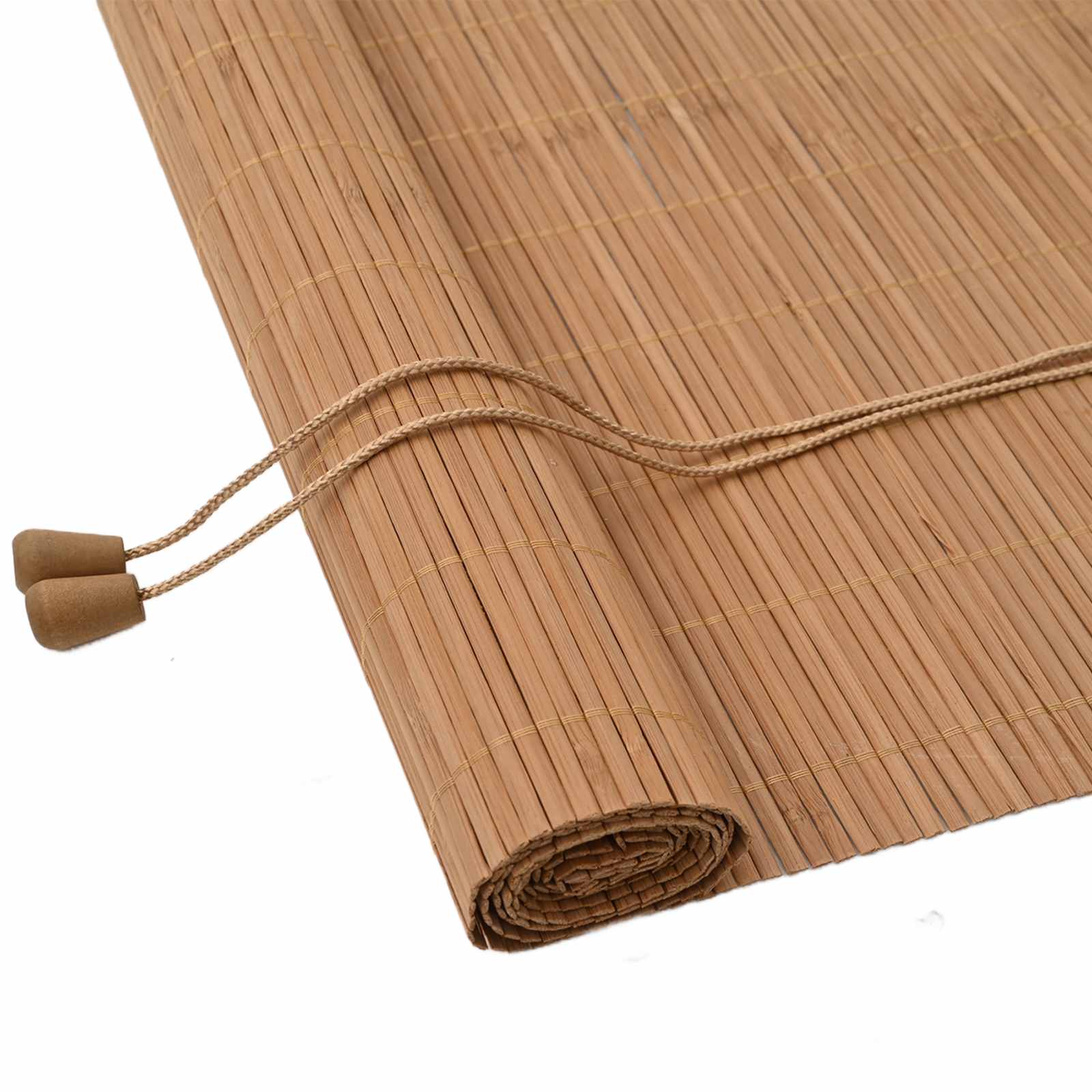 Roleta z zasłonami Brązowy 110 x 220 cm Bambus vidaXL