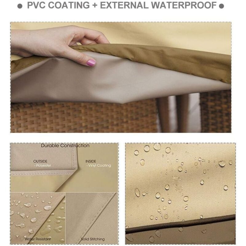 Housse de canapé d'extérieur Protection UV Imperméable et anti-poussière Housse de mobilier de jardin de balcon Housse de banc de terrasse - 3