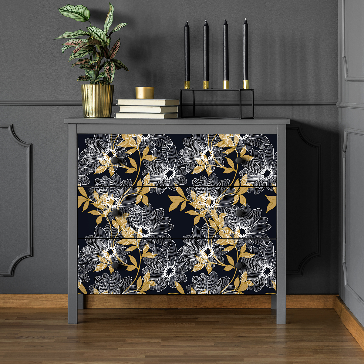 Vinilo muebles tropical nara - adhesivo de pared - revestimiento sticker mural decorativo - 40x60cm