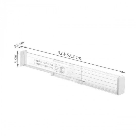iDesign Separatore cassetti regolabile, Divisore cassetti cucina in plastica, Pratico set da 2 organizer cassetti adatto ai cassetti profondi, traspar - 4