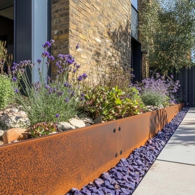Bordure en acier corten 19cm 10 mètres, 1mm