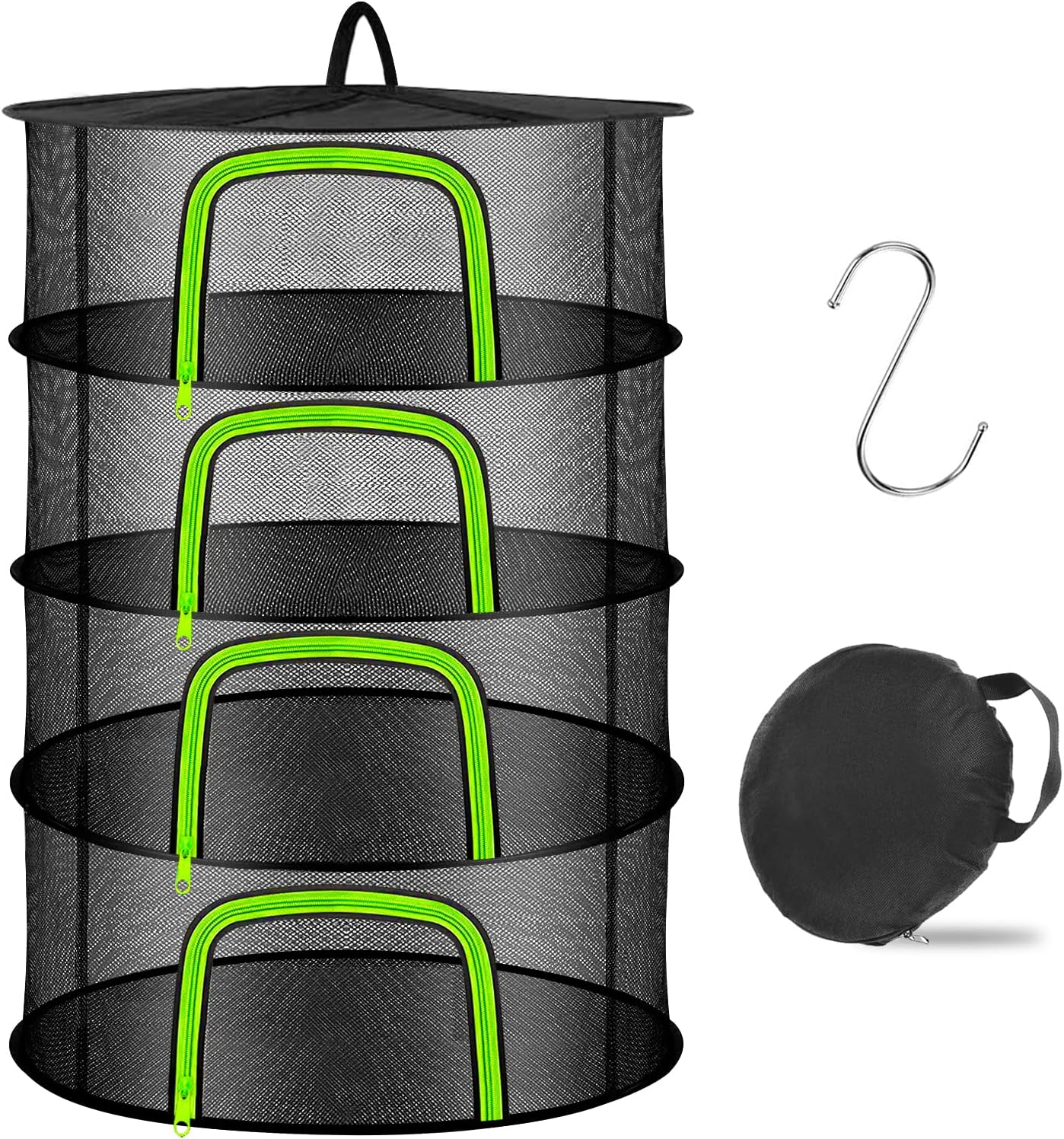 4-warstwowa wisząca siatka do suszenia ziół, mięsa, warzyw, owoców, kosz do suszenia z zamkiem błyskawicznym, suszarka do ziół i owoców