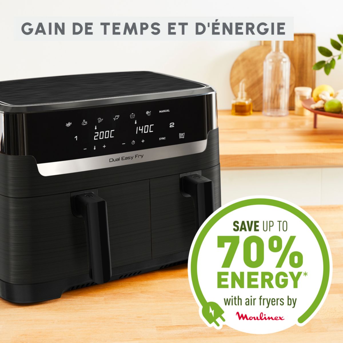 Friteuse sans huile MOULINEX Easy fry Dual XXL 8,3L EZ901N20 - 6