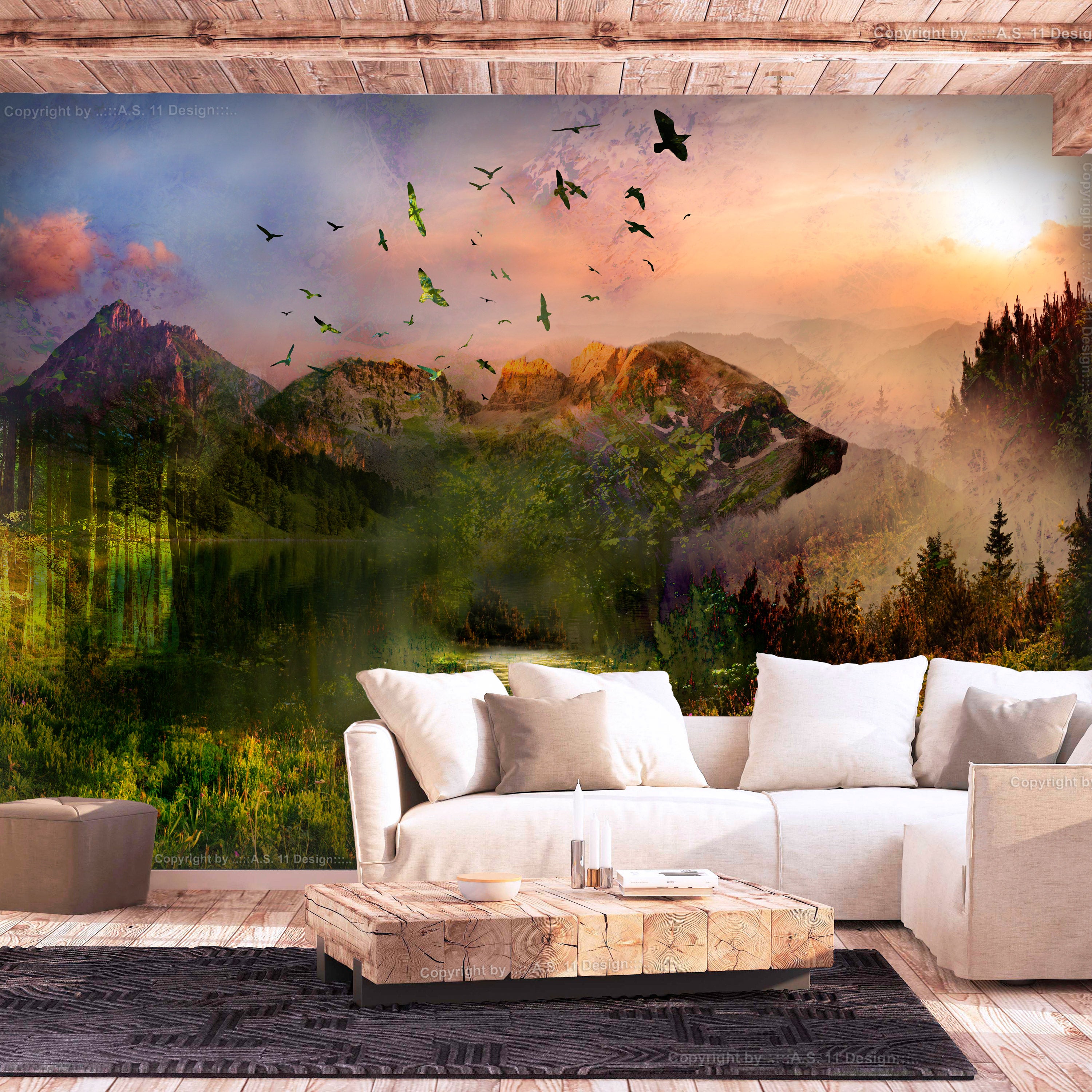 Papier Peint Photo 3D Montagne – Paysage Famille Allemagne, Mural 8145NA